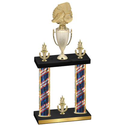 Double Flag USA Victory Soccer Trophy