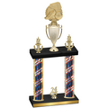 Double Flag USA Year Soccer Trophy