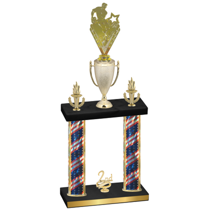 Double Flag USA Second Place Rugby Trophy