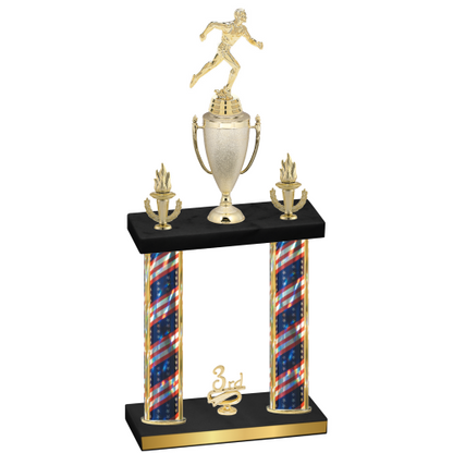 Double Flag USA Third Place Running Trophy
