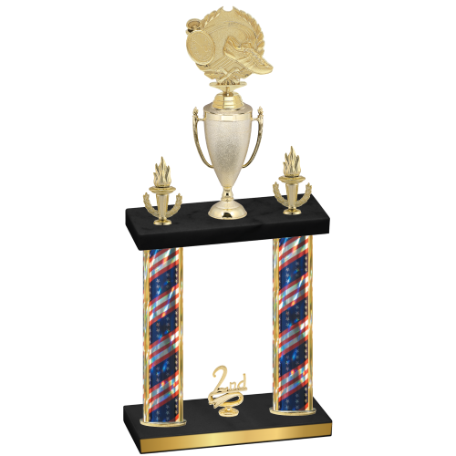 Double Flag USA Second Place Running Trophy