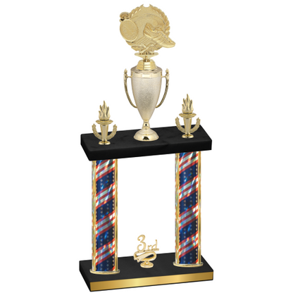 Double Flag USA Third Place Running Trophy