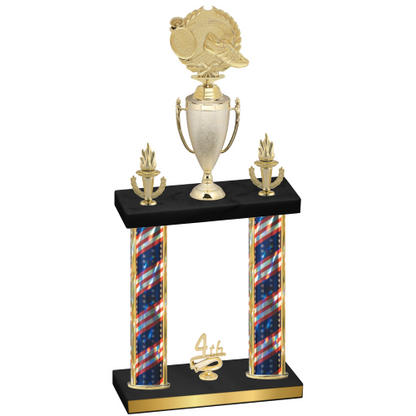 Double Flag USA Fourth Place Running Trophy