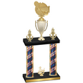 Double Flag USA Third Place Tennis Trophy