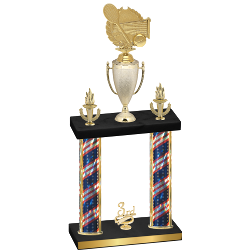 Double Flag USA Third Place Tennis Trophy
