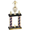 Double Flag USA Fourth Place Wrestling Trophy