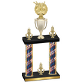 Double Flag USA Victory Bowling Trophy