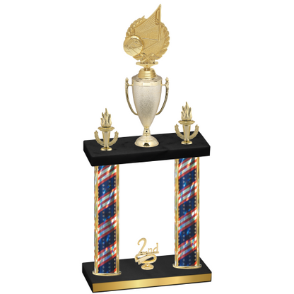 Double Flag USA Second Place Volleyball Trophy