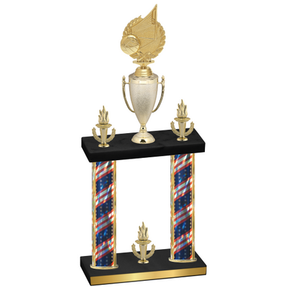 Double Flag USA Victory Volleyball Trophy
