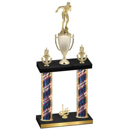 Double Flag USA First Place Swimming Trophy