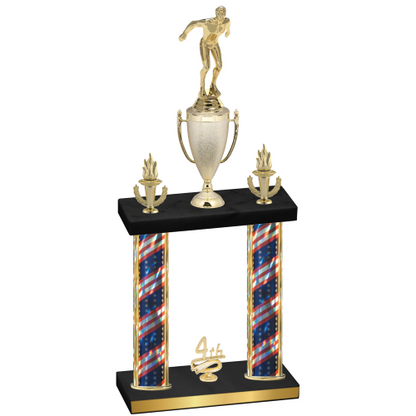 Double Flag USA Fourth Place Swimming Trophy