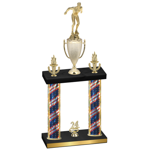 Double Flag USA Year Swimming Trophy