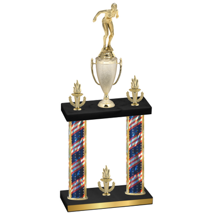 Double Flag USA Victory Tennis Trophy