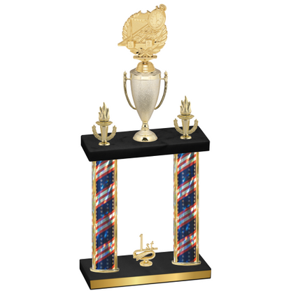 Double Flag USA First Place Swimming Trophy