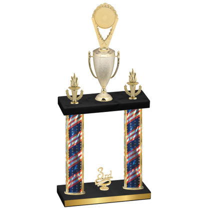Double Flag USA Third Place Insert Trophy