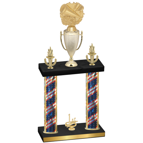 Double Flag USA First Place Cheerleading Trophy