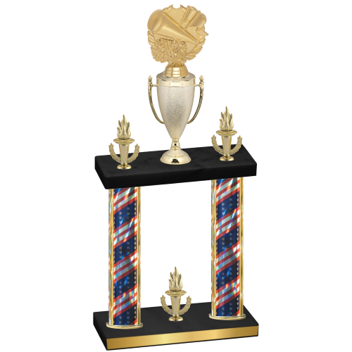 Double Flag USA Victory Cheerleading Trophy