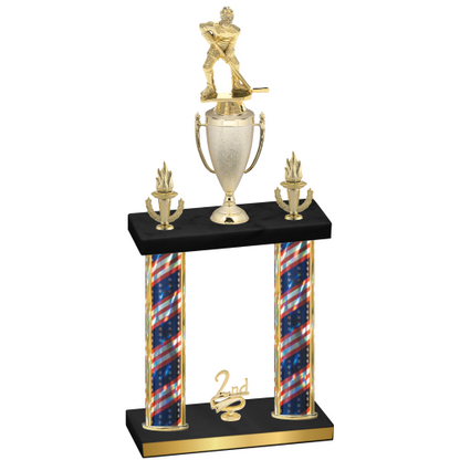 Double Flag USA Second Place Hockey Trophy