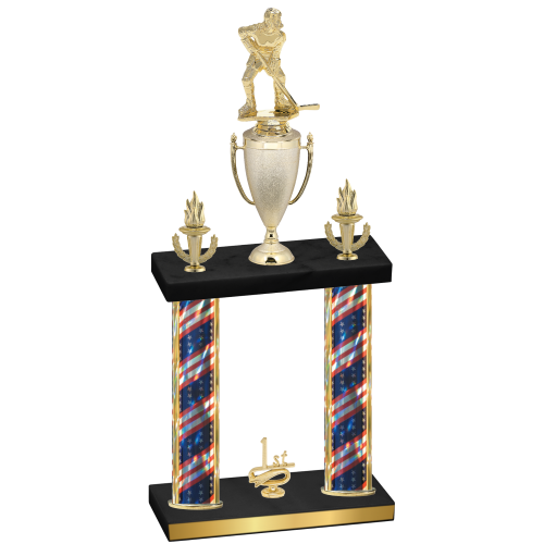 Double Flag USA First Place Hockey Trophy