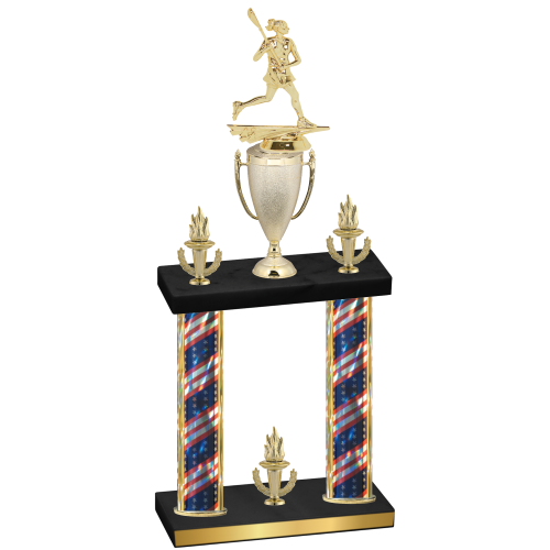Double Flag USA Victory Lacrosse Trophy