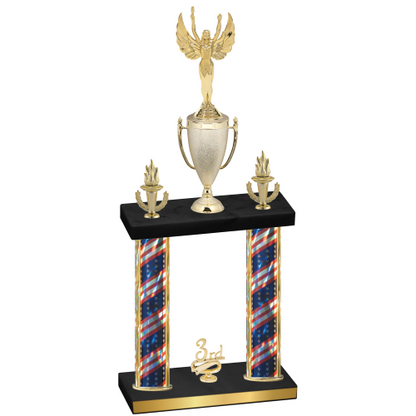 Double Flag USA Third Place Victory Trophy