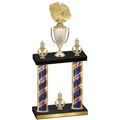 Double Flag USA Victory Basketball Trophy