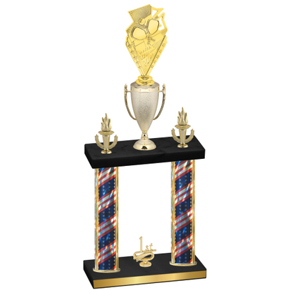 Double Flag USA First Place Pickleball Trophy