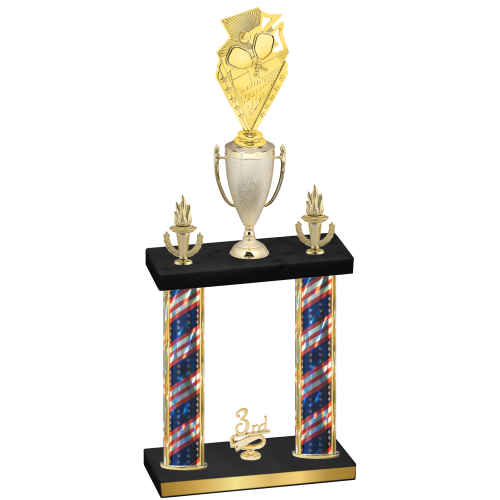 Double Flag USA Third Place Pickleball Trophy
