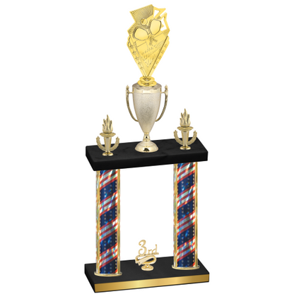 Double Flag USA Third Place Pickleball Trophy