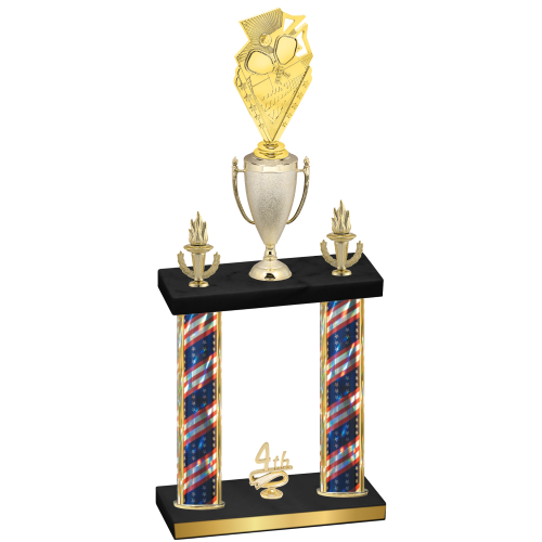 Double Flag USA Fourth Place Pickleball Trophy
