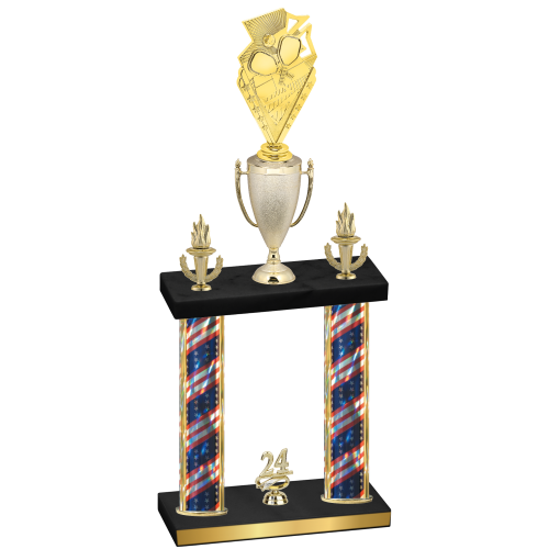 Double Flag USA Year Pickleball Trophy