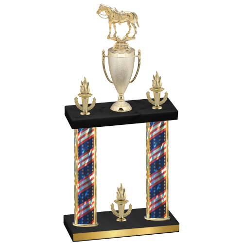 Double Flag USA Victory Horses Trophy