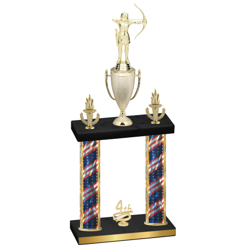 Double Flag USA Fourth Place Archery Trophy