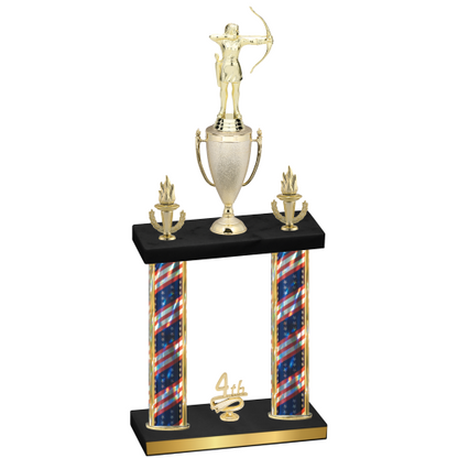 Double Flag USA Fourth Place Archery Trophy
