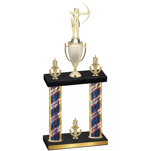 Double Flag USA Victory Archery Trophy