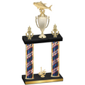 Double Flag USA First Place Fishing Trophy