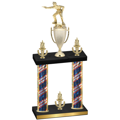 Double Flag USA Victory Shooter Trophy