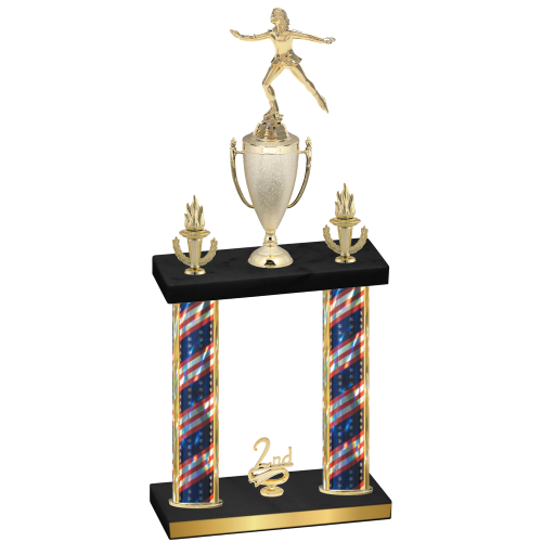 Double Flag USA Second Place Skater Trophy