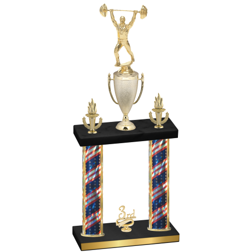 Double Flag USA Third Place Weights Trophy