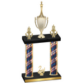 Double Flag USA Second Place Chess Trophy