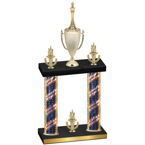 Double Flag USA Victory Chess Trophy
