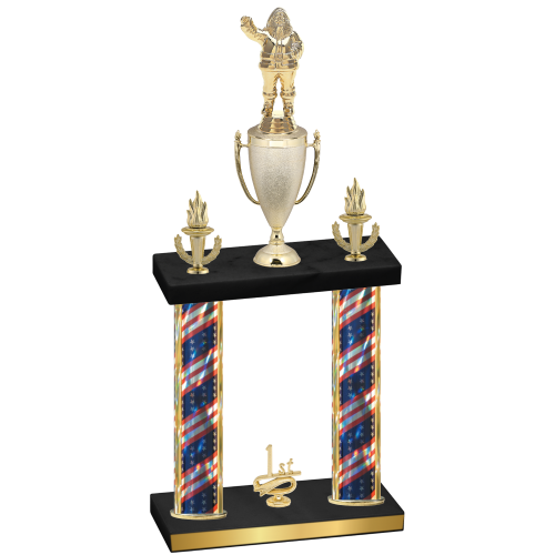 Double Flag USA First Place Holiday Trophy