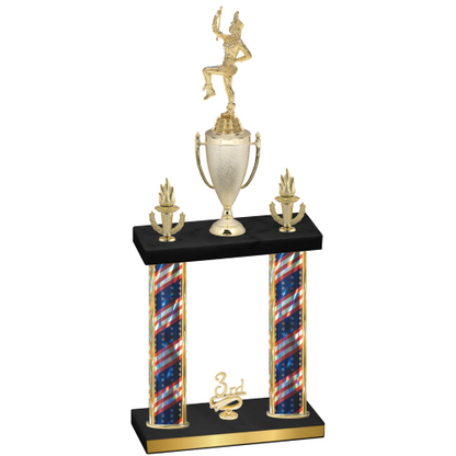 Double Flag USA Third Place Majorette Trophy