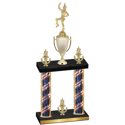 Double Flag USA Victory Majorette Trophy