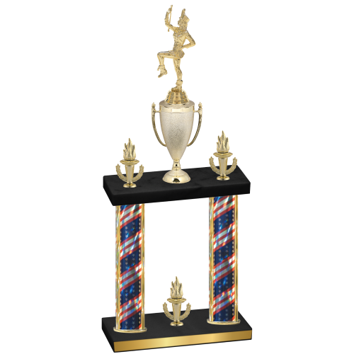 Double Flag USA Victory Majorette Trophy