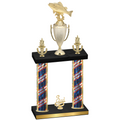 Double Flag USA Third Place Fishing Trophy