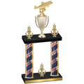 Double Flag USA Victory Fishing Trophy
