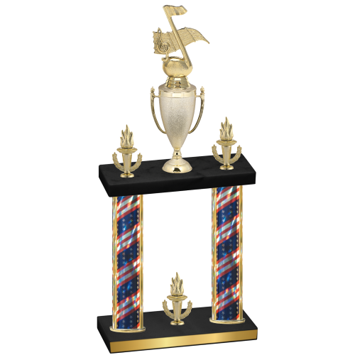 Double Flag USA Victory Music Trophy