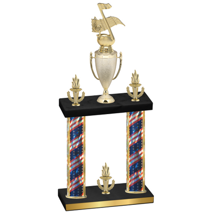 Double Flag USA Victory Music Trophy