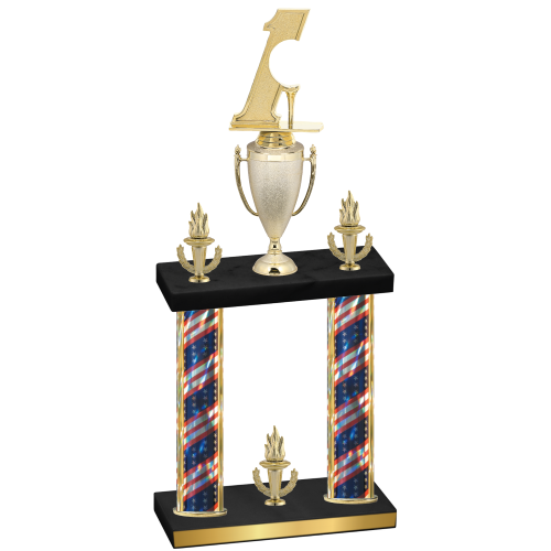 Double Flag USA Victory Golf Trophy